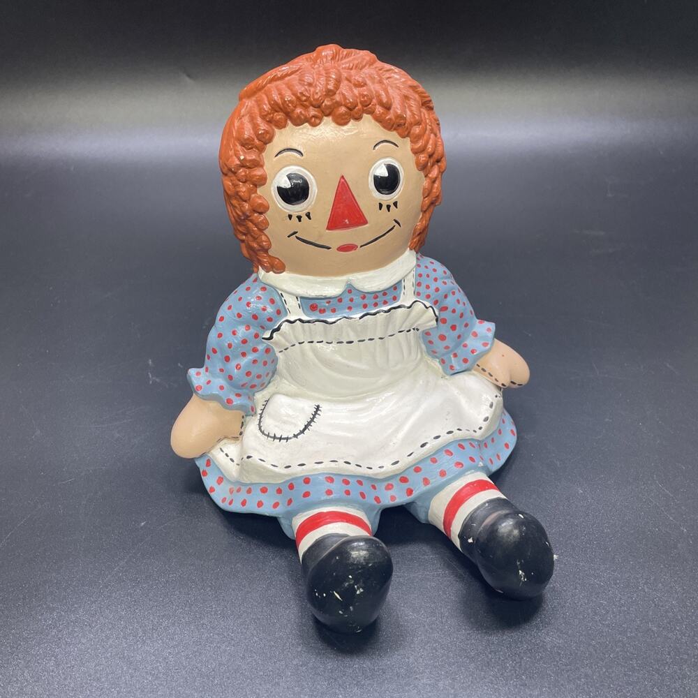 Vintage Ceramic RAGGEDY ANN 1974 The Bobbs Merrill Co. Hand Painted 7.5"